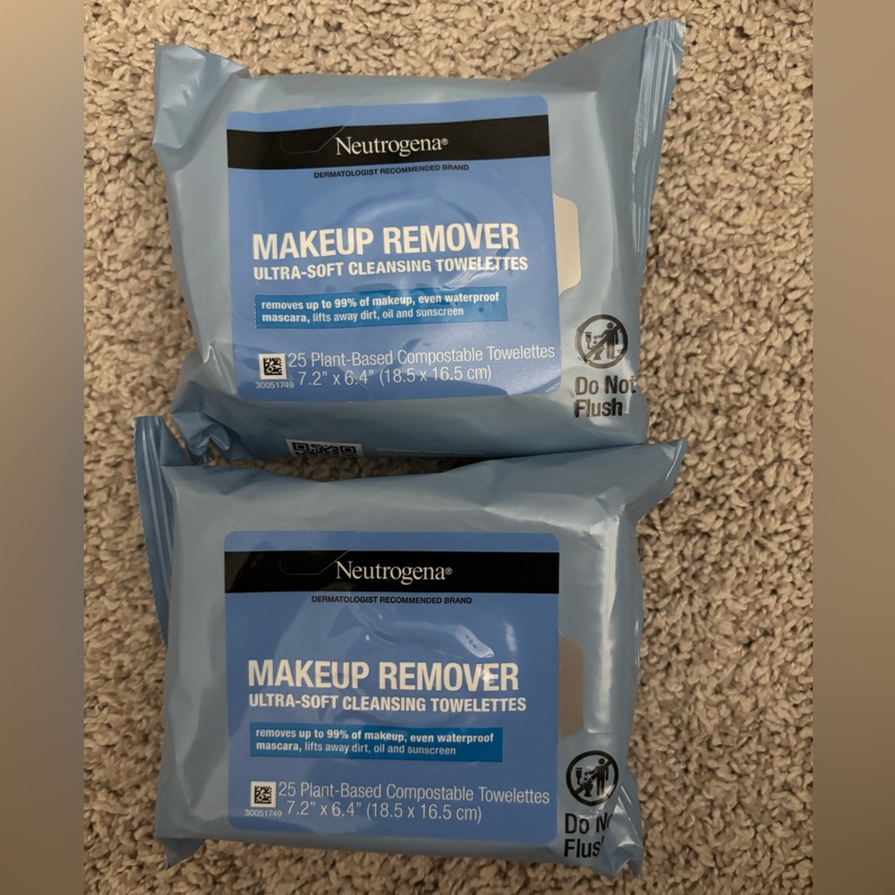 Neutrogena Makeup Remover Cleansing Towelettes 25 count Set of 2